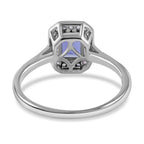 Tanzanite and Diamond Halo Ring in Rhodium Overlay Sterling Silver 1.14 Ct._8900369_4