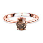 14K Rose Gold SGL Certified Natural Champagne Diamond (I1) Solitaire Ring 1.00 Ct.