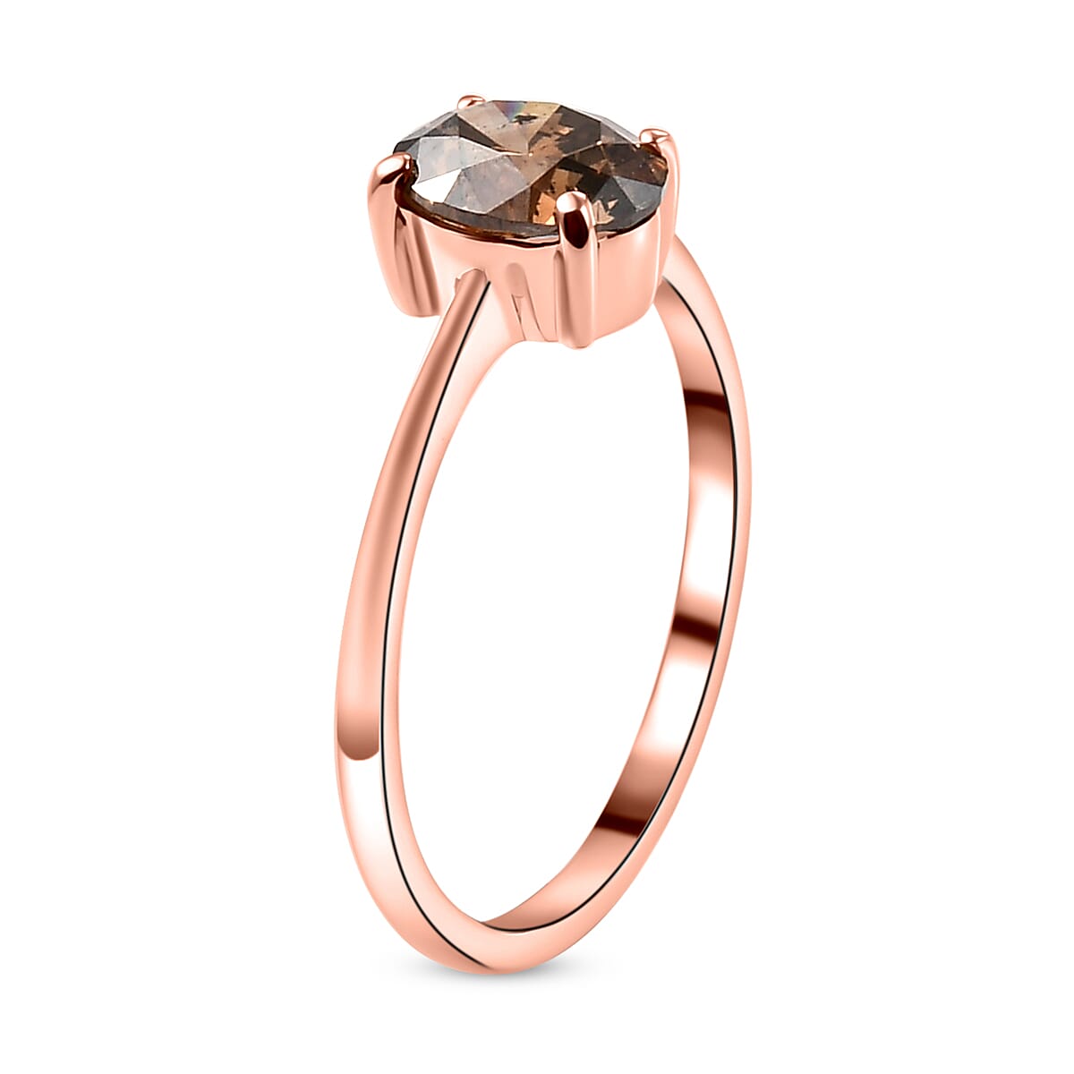 14K Rose Gold SGL Certified Natural Champagne Diamond (I1) Solitaire Engagement Ring 1.00 Ct. 8914754 4