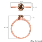14K Rose Gold SGL Certified Natural Champagne Diamond (I1) Solitaire Ring 1.00 Ct.