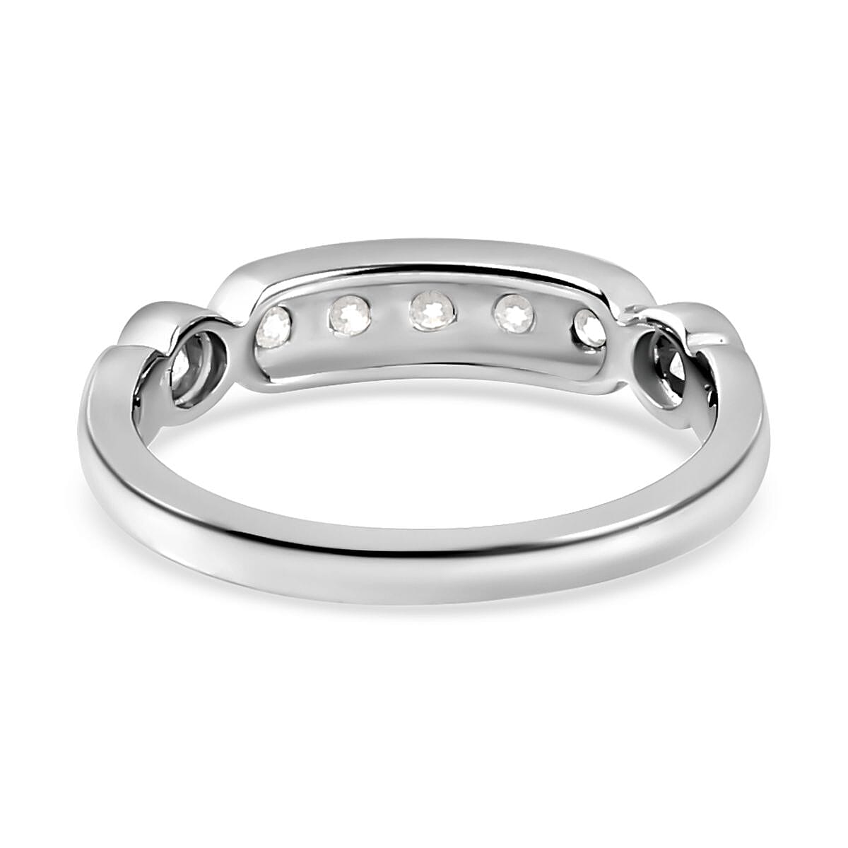 Moissanite 7-Stone Ring in Sterling Silver with Platinum Plating 8924875 8