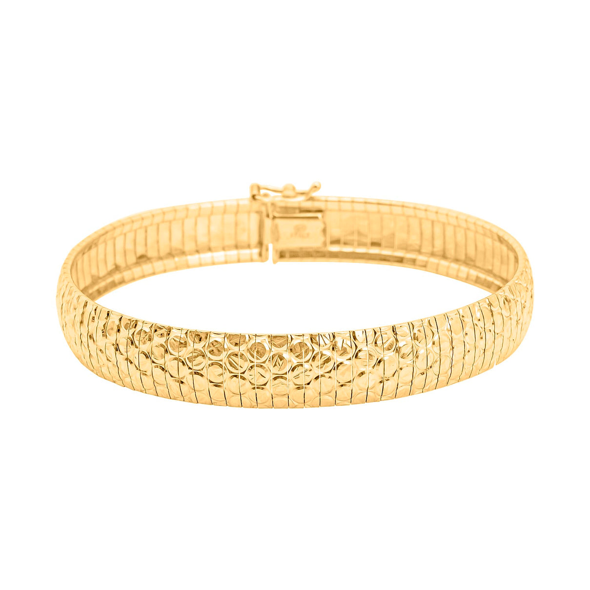 Sterling Silver Yellow Gold Plated 1mm Diamond Cut Circle-Design Cleopatra Bracelet 7.5 Inch 8928876 0