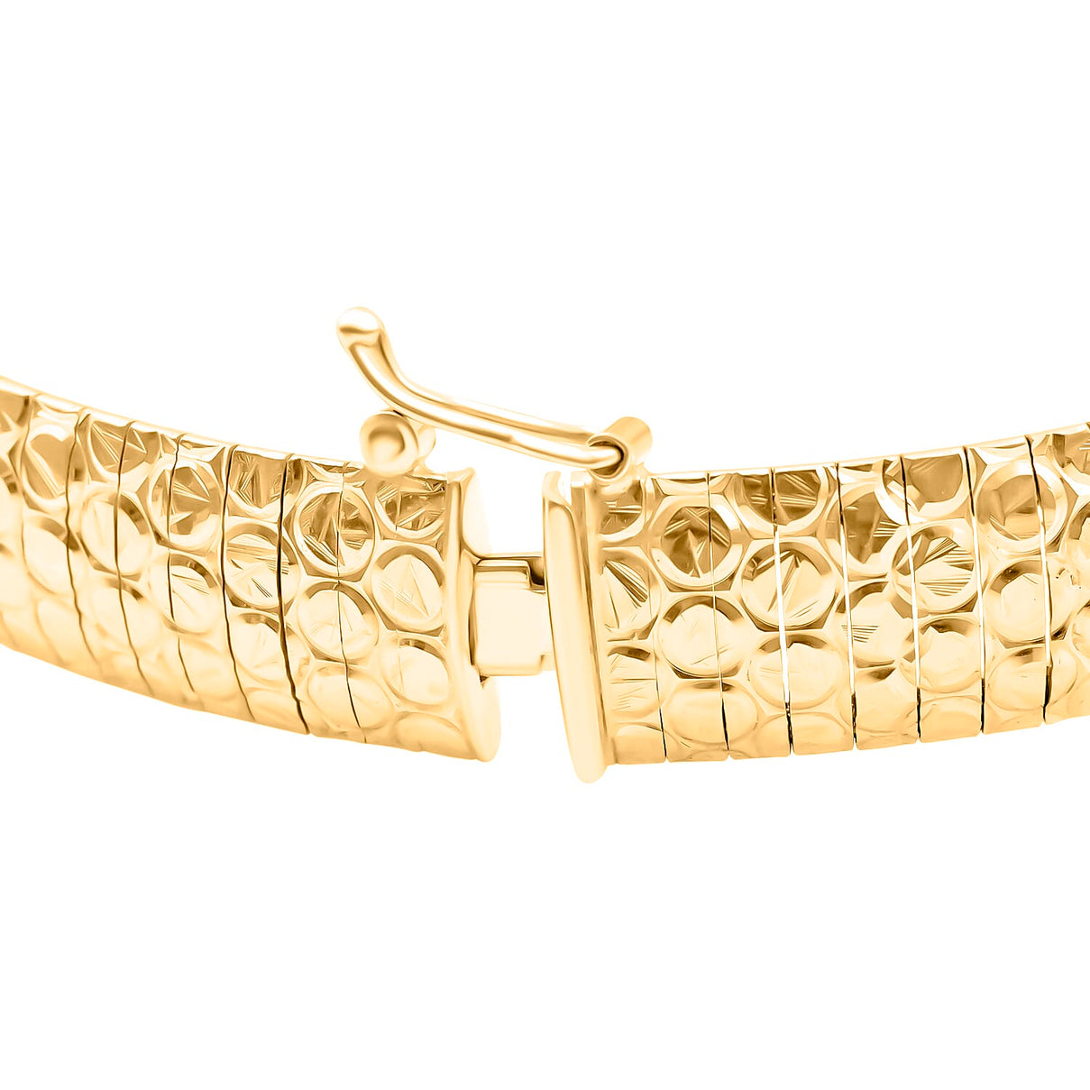 Sterling Silver Yellow Gold Plated 1mm Diamond Cut Circle-Design Cleopatra Bracelet 7.5 Inch 8928876 3