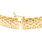 Sterling Silver Yellow Gold Plated 1mm Diamond Cut Circle-Design Cleopatra Bracelet 7.5 Inch
