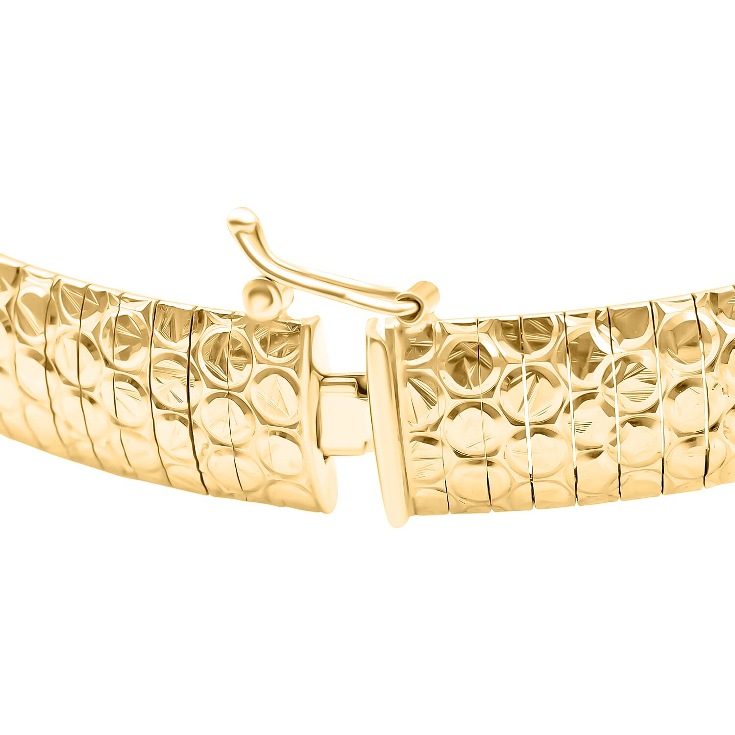 Sterling Silver Yellow Gold Plated 1mm Diamond Cut Circle-Design Cleopatra Bracelet 7.5 Inch 8928876 3
