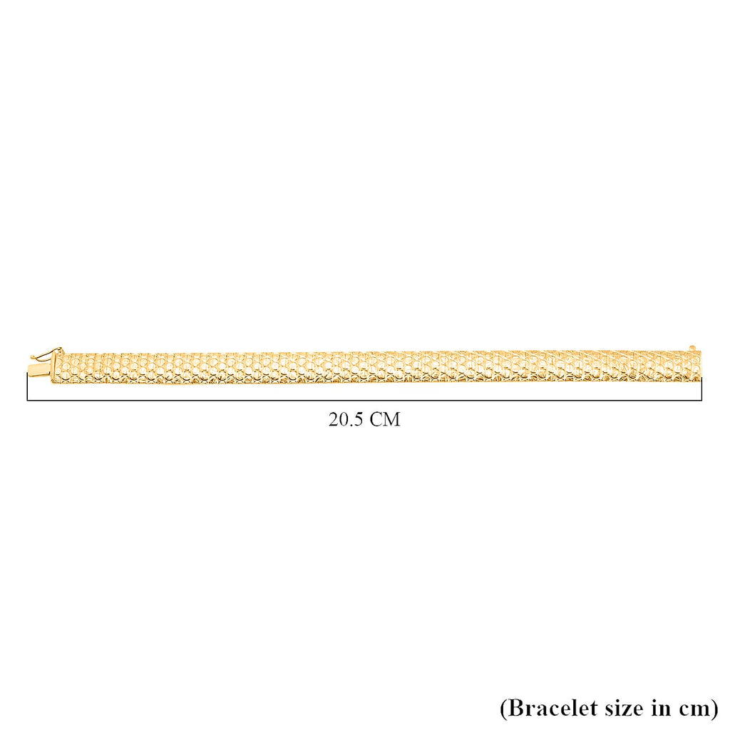 Sterling Silver Yellow Gold Plated 1mm Diamond Cut Circle-Design Cleopatra Bracelet 7.5 Inch