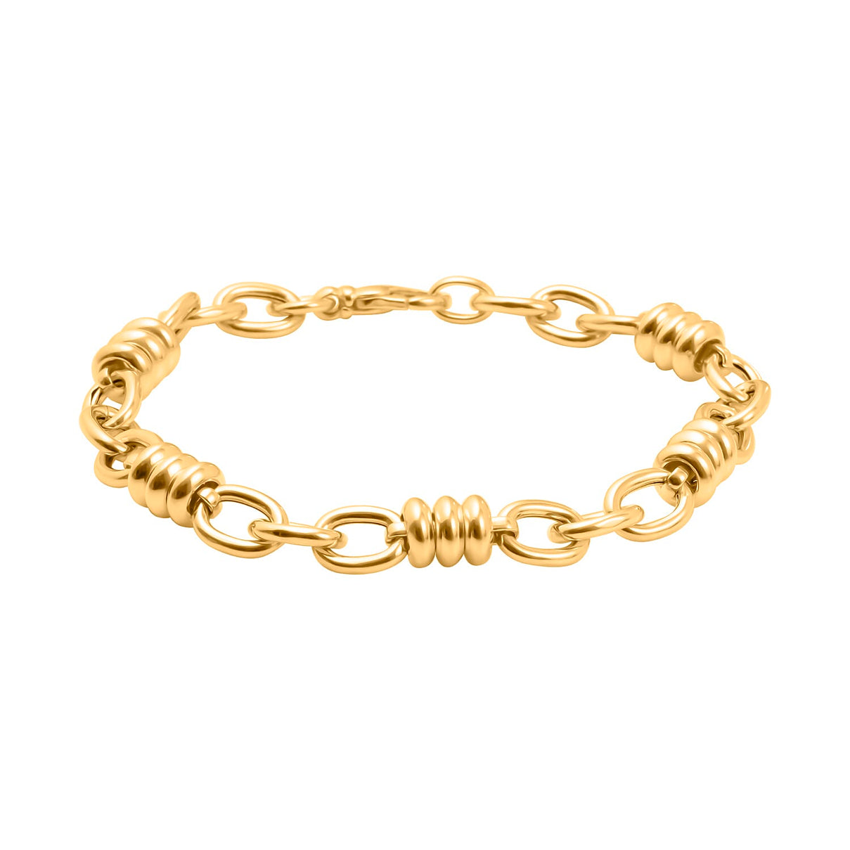 Sterling Silver Yellow Gold Plated Rings and Oval Link Bracelet 8 Inch 8928889 0