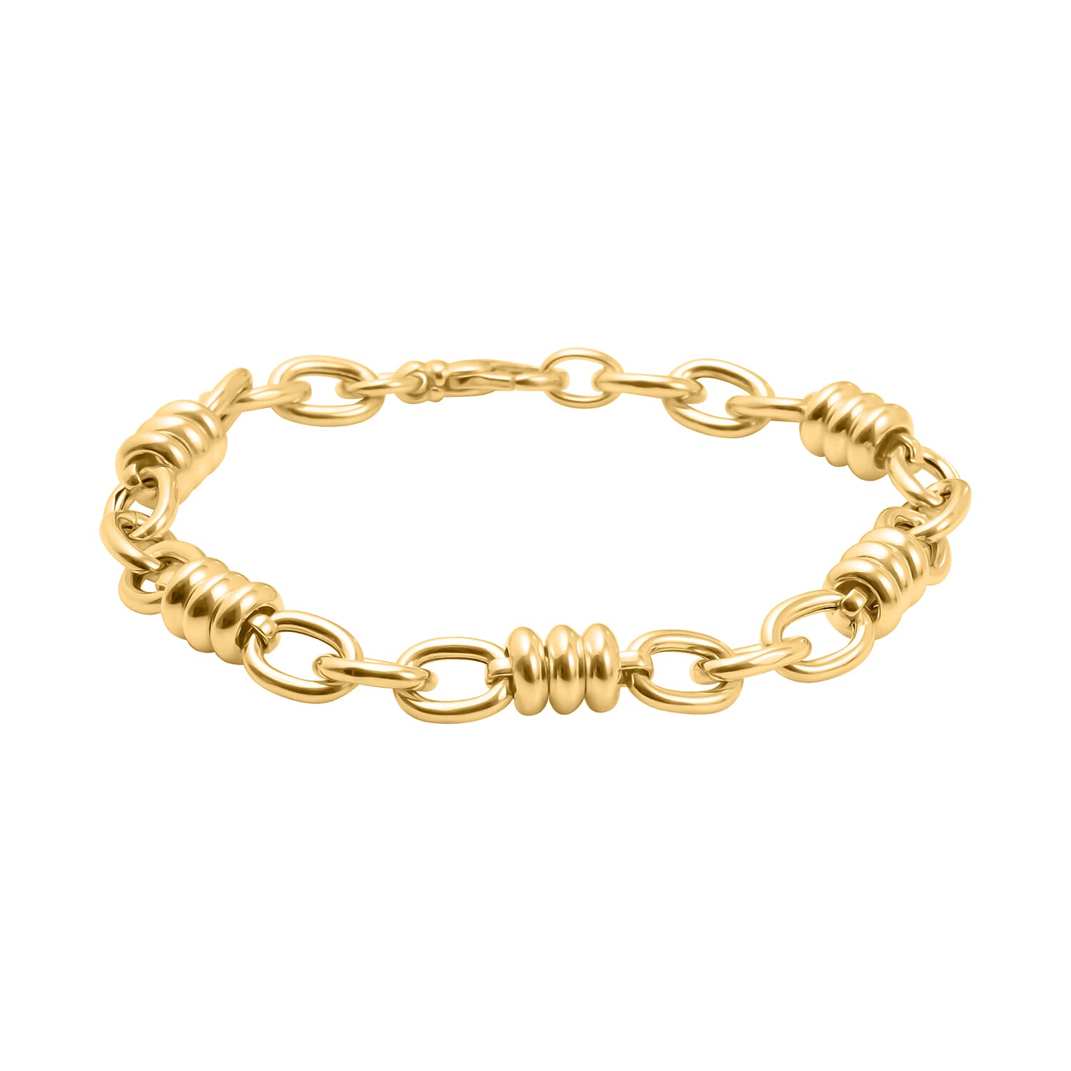 Sterling Silver Yellow Gold Plated Rings and Oval Link Bracelet 8 Inch 8928889 0