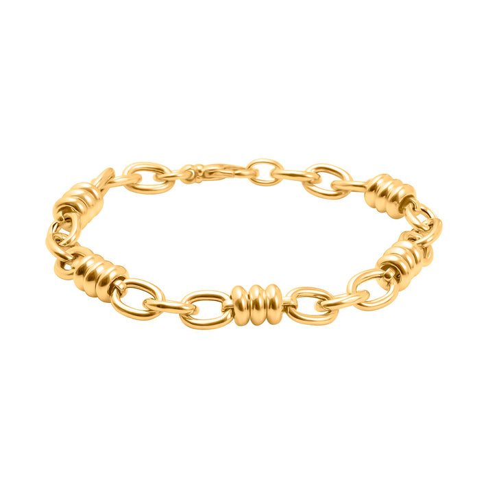 Sterling Silver Yellow Gold Plated Rings and Oval Link Bracelet 8 Inch 8928889 1