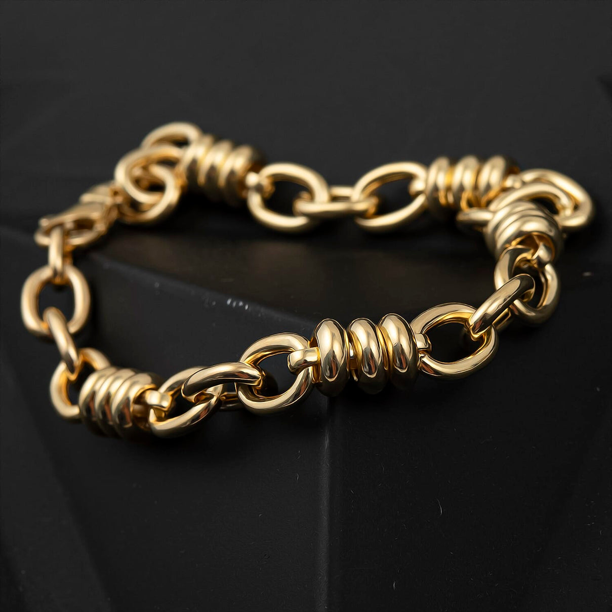 Sterling Silver Yellow Gold Plated Rings and Oval Link Bracelet 8 Inch 8928889 1