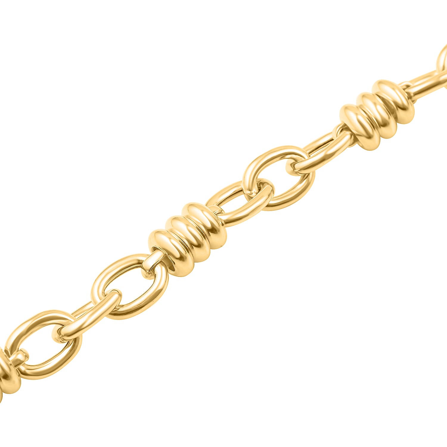 Sterling Silver Yellow Gold Plated Rings and Oval Link Bracelet 8 Inch 8928889 2