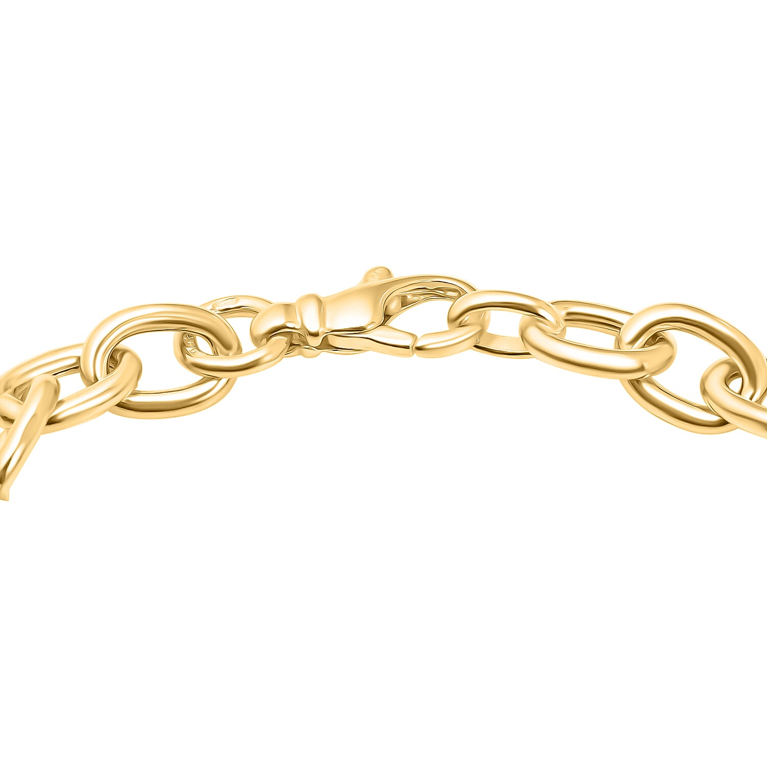 Sterling Silver Yellow Gold Plated Rings and Oval Link Bracelet 8 Inch 8928889 3