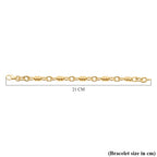 Sterling Silver Yellow Gold Plated Rings and Oval Link Bracelet 8 Inch