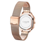 Gamages Of London Ladies Ornate Swiss Movement Teal Dial Diamond Studded Water Resistant Watch with Rose Gold Colour Bracelet_8931862_4