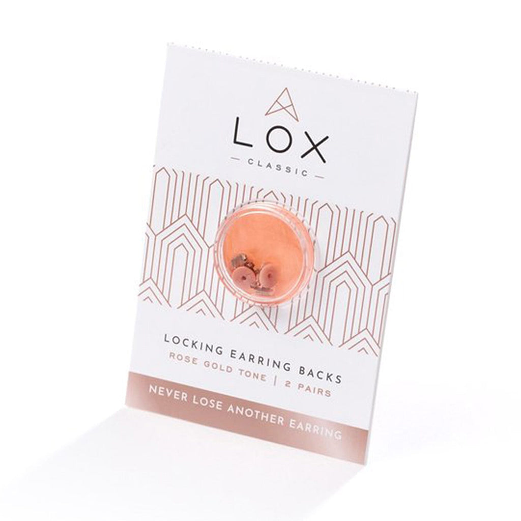 Connoisseurs LOX Secure Earring Backs - Set of Two Pcs Push Set in Rose Gold Tone.