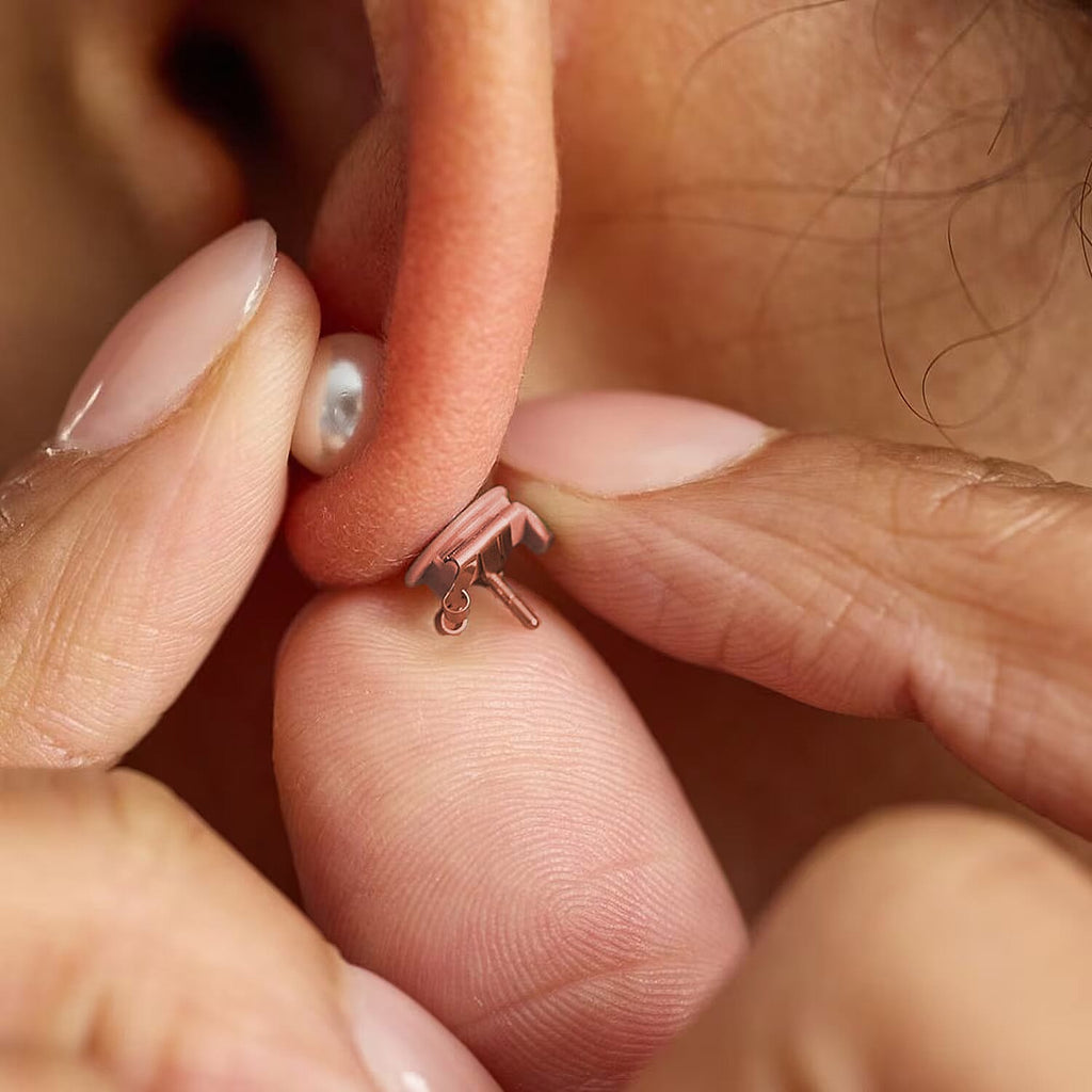 Connoisseurs LOX Secure Earring Backs - Set of Two Pcs Push Set in Rose Gold Tone.