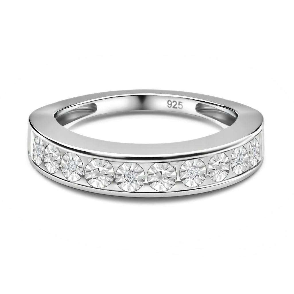 Diamond Half Eternity Ring in Sterling Silver_8941594