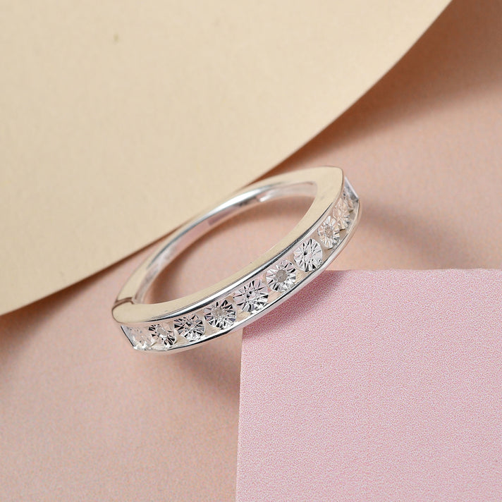 One Time Deal - Diamond Half Eternity Ring in Sterling Silver 8941594 2