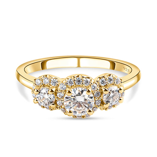 TRIPLE SPARKLE MOISSANITE HALO RING