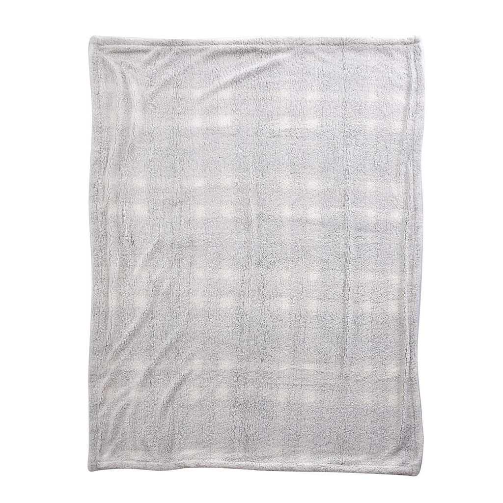 Tjc Square Pattern Double Layer Sherpa Blanket (Size 150x115 Cm) - Black & White_8943230_3