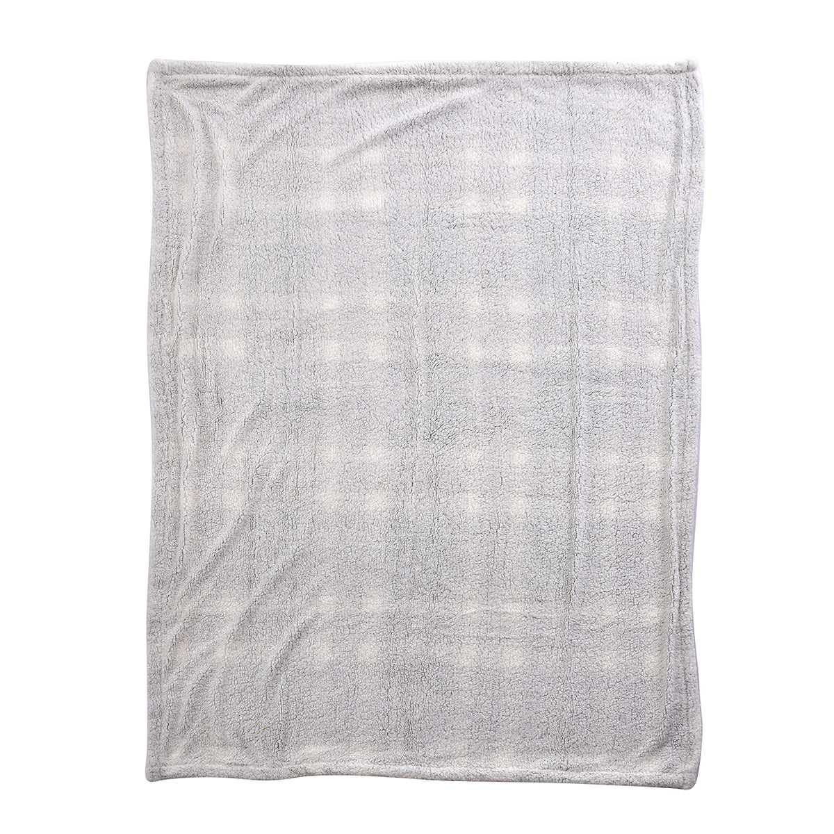 Tjc Square Pattern Double Layer Sherpa Blanket (Size 150x115 Cm) - Black &amp; White V32701325 3