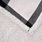 Tjc Square Pattern Double Layer Sherpa Blanket (Size 150x115 Cm) - Black & White_8943230_4