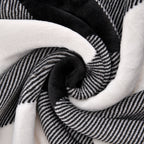 Tjc Square Pattern Double Layer Sherpa Blanket (Size 150x115 Cm) - Black & White_8943230_6