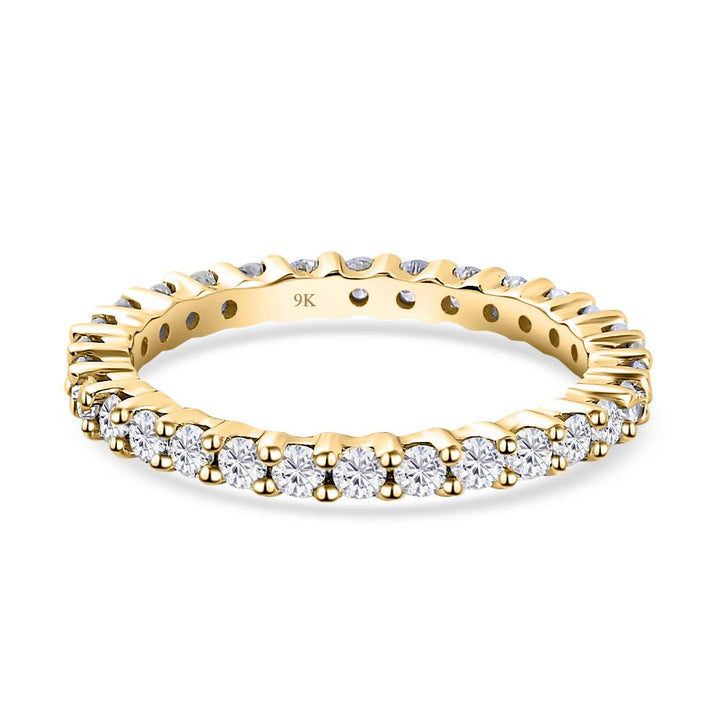 9K Yellow Gold Moissanite Eternity Band Ring V32558200 1