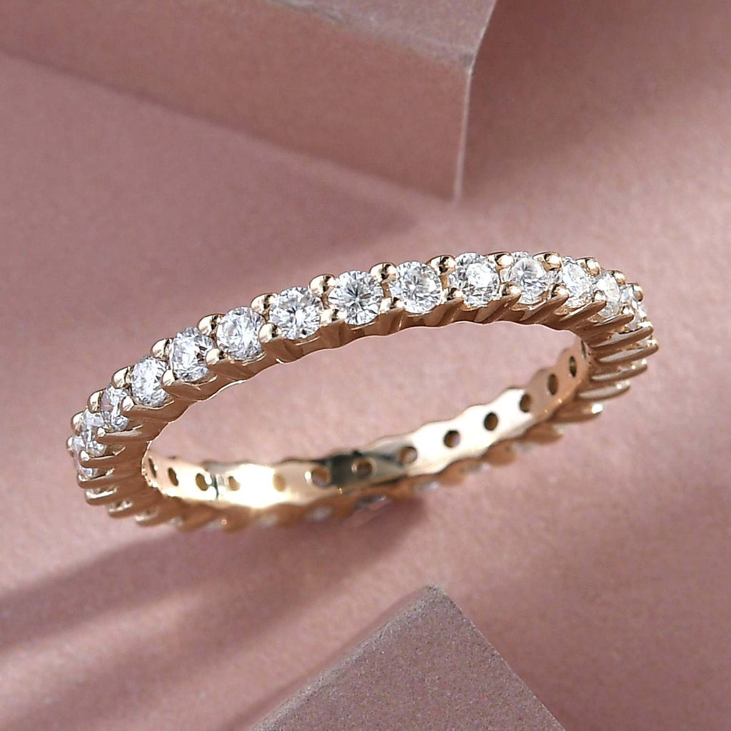 9K Yellow Gold Moissanite Full Eternity Ring_8945068_4