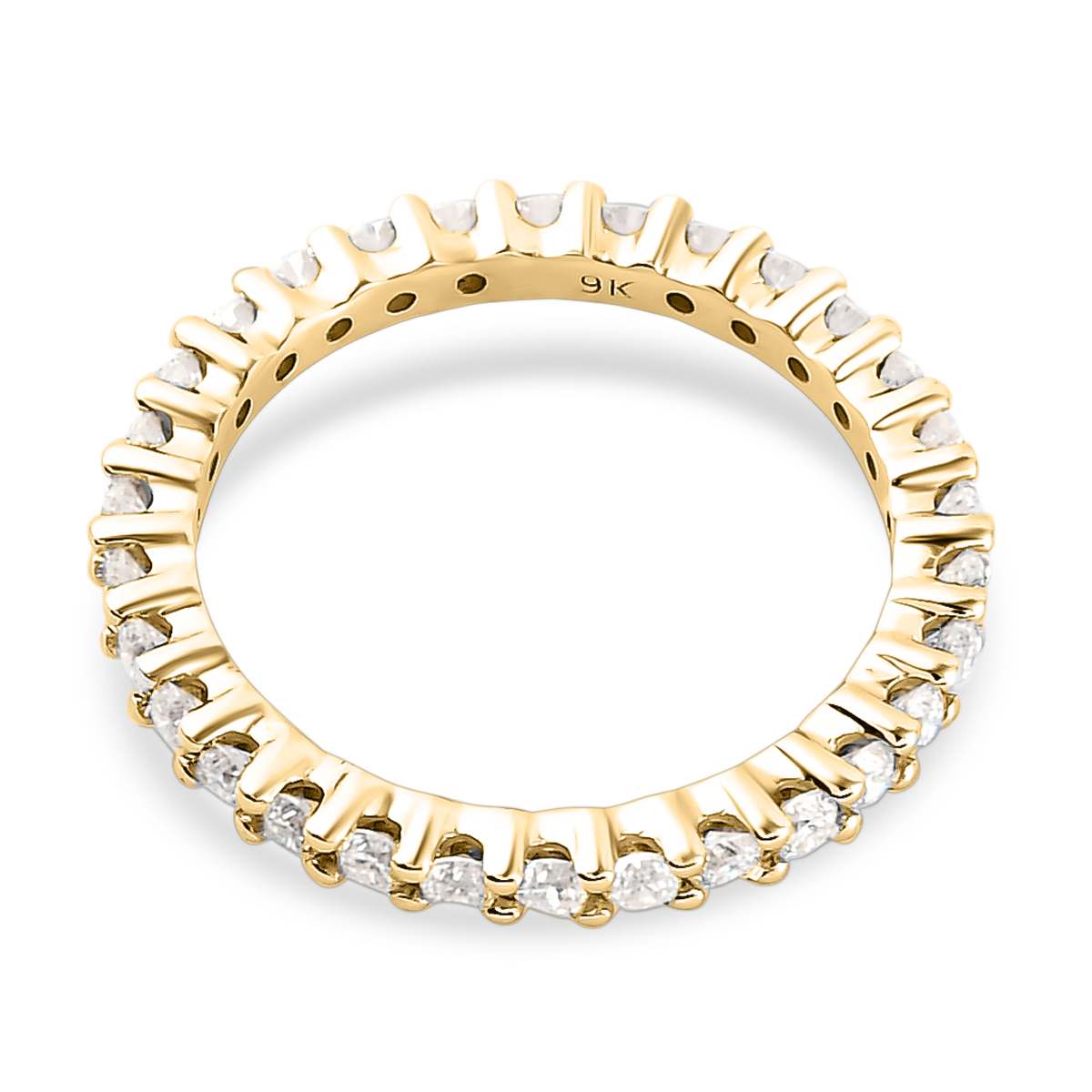 9K Yellow Gold Moissanite Eternity Band Ring V32526852 7