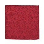 Set of 5 - Water Resistant Jacquard Scroll Pattern Table Runner (Size 180x35 Cm) and 4 Napkin Pieces (Size 40x40 Cm) - Red_8946496_3