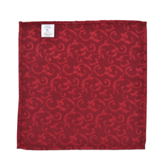 Set of 5 - Water Resistant Jacquard Scroll Pattern Table Runner (Size 180x35 Cm) and 4 Napkin Pieces (Size 40x40 Cm) - Red_8946496_4