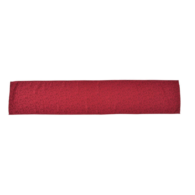 Set of 5 - Water Resistant Jacquard Scroll Pattern Table Runner (Size 180x35 Cm) and 4 Napkin Pieces (Size 40x40 Cm) - Red_8946496_5