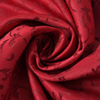 Set of 5 - Water Resistant Jacquard Scroll Pattern Table Runner (Size 180x35 Cm) and 4 Napkin Pieces (Size 40x40 Cm) - Red_8946496_6
