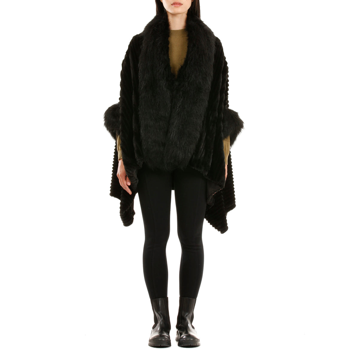 19V69 ITALIA by Alessandro Versace Women's Faux-Fur Jacket - Black 8964465 0