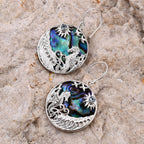 Abalone Shell & Skyblue Topaz Hook Earring in Sterling Silver