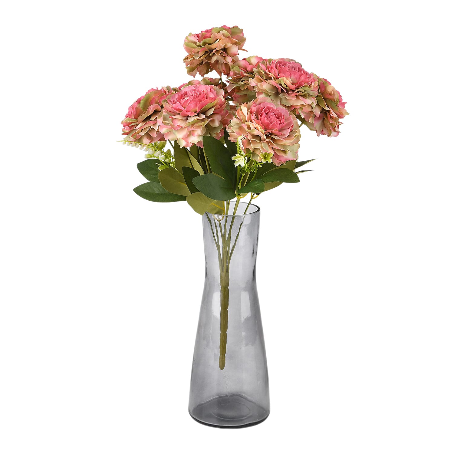 9-Heads Artificial Flower Bush (43cm) - Pink 8413445 0