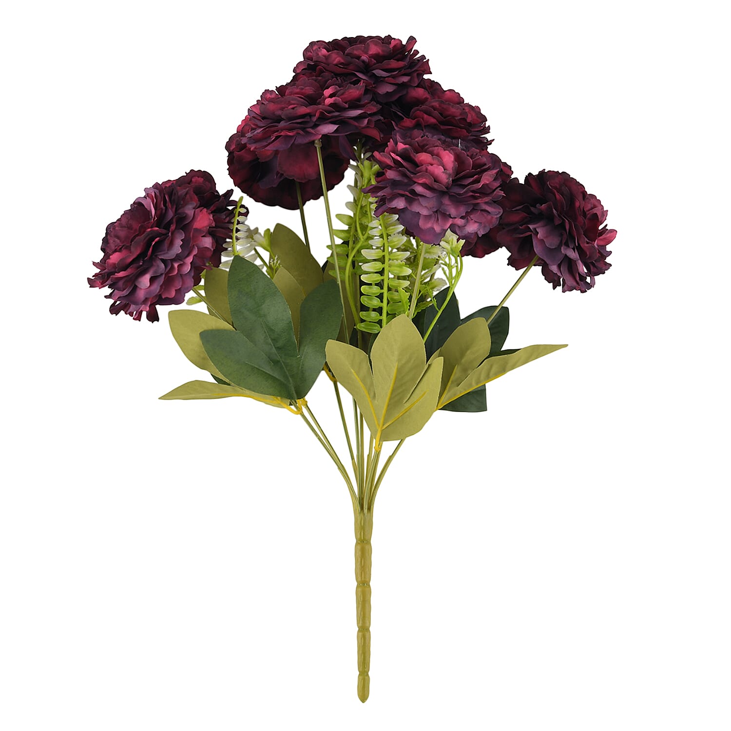 9-Heads Artificial Flower Bush (43cm) - Red V32364561 3