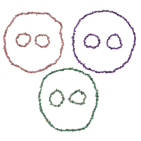 Set of 3 - Green Aventurine, Madagascar Rose Quartz &amp; African Amethyst Chips Necklace (Size - 32) &amp; 6 Pcs of Stretchable Bracelet (Size - 7) 1350.00 Ct. 4456805 1