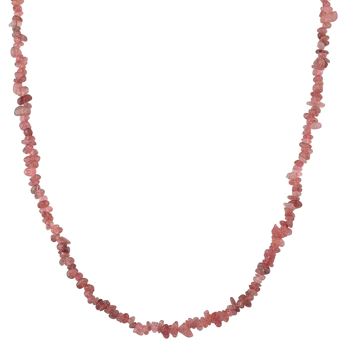 Set of 3 - Strawberry Quartz, Cherry Quartz &amp; Green Kiwi Quartz Chips Necklace (Size - 32) &amp; 6 pcs of Stretchable Bracelet (Size - 7) 1350.00 Ct. V32648275 4