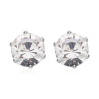 Birthday Mega Deal - 9 Piece Set - White Crystal Tennis Bracelet (Size 7.5 - 2 Ext) With 4 Pairs Of Shell Pearl Earrings & 4 Pairs of Crystal Earrings With Push Backs Presented in a Gift Box