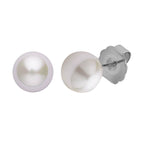 Birthday Mega Deal - 9 Piece Set - White Crystal Tennis Bracelet (Size 7.5 - 2 Ext) With 4 Pairs Of Shell Pearl Earrings & 4 Pairs of Crystal Earrings With Push Backs Presented in a Gift Box