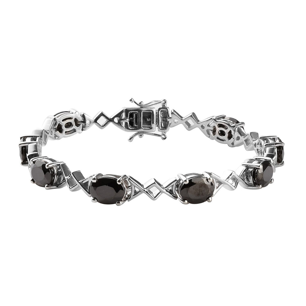 Shungite Bracelet (Size 7.5) in Platinum Overlay Sterling Silver 9.75 Ct, Silver Wt 18.50 Gms
