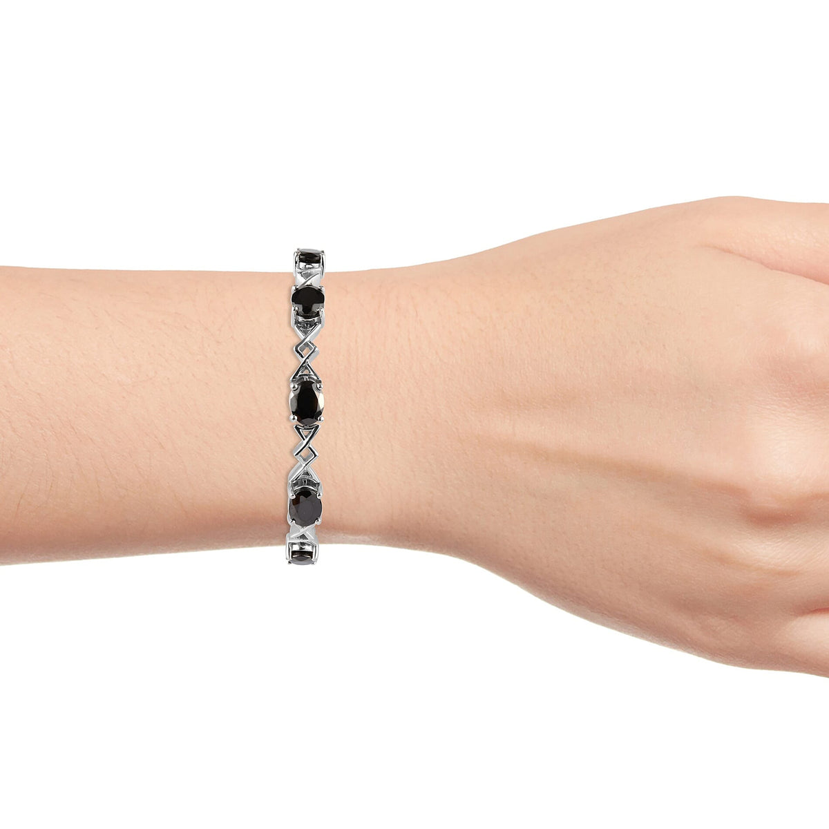 9.75 Ct Elite Shungite Link Bracelet in Platinum Plated Sterling Silver 18.50 Grams 7.5 Inch 3521290 3