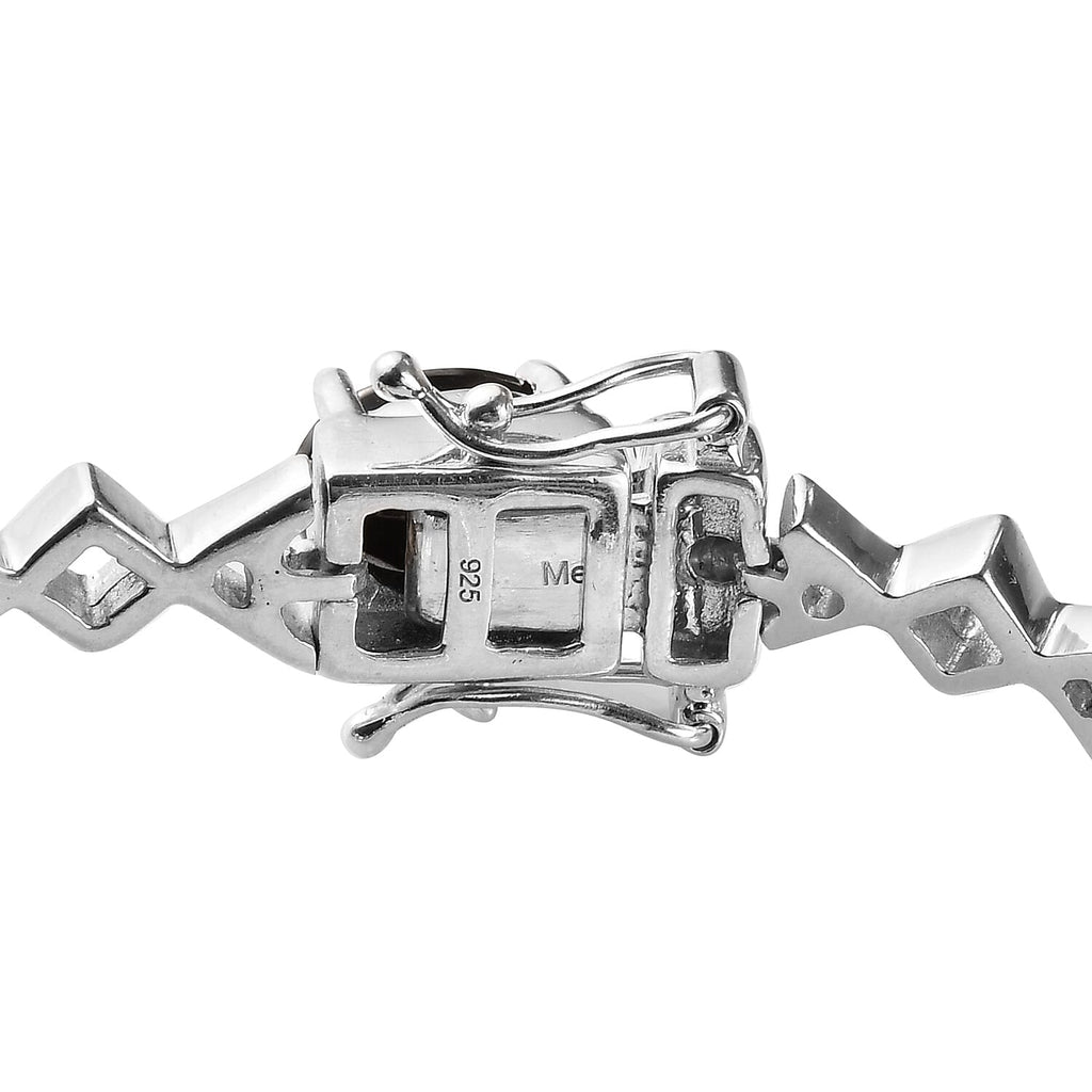 Shungite Bracelet (Size 7.5) in Platinum Overlay Sterling Silver 9.75 Ct, Silver Wt 18.50 Gms