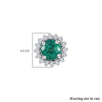 900 Platinum AAA Gemfields Emerald Diamond Earrings 1.00 Ct.
