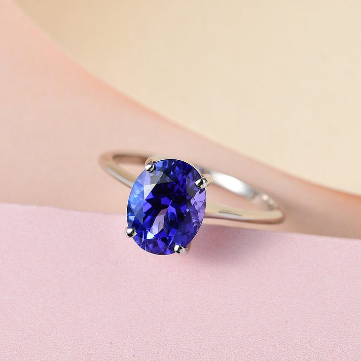 900 White Platinum AAA Tanzanite Solitaire Engagement Ring 2.75 Ct 7273017 2