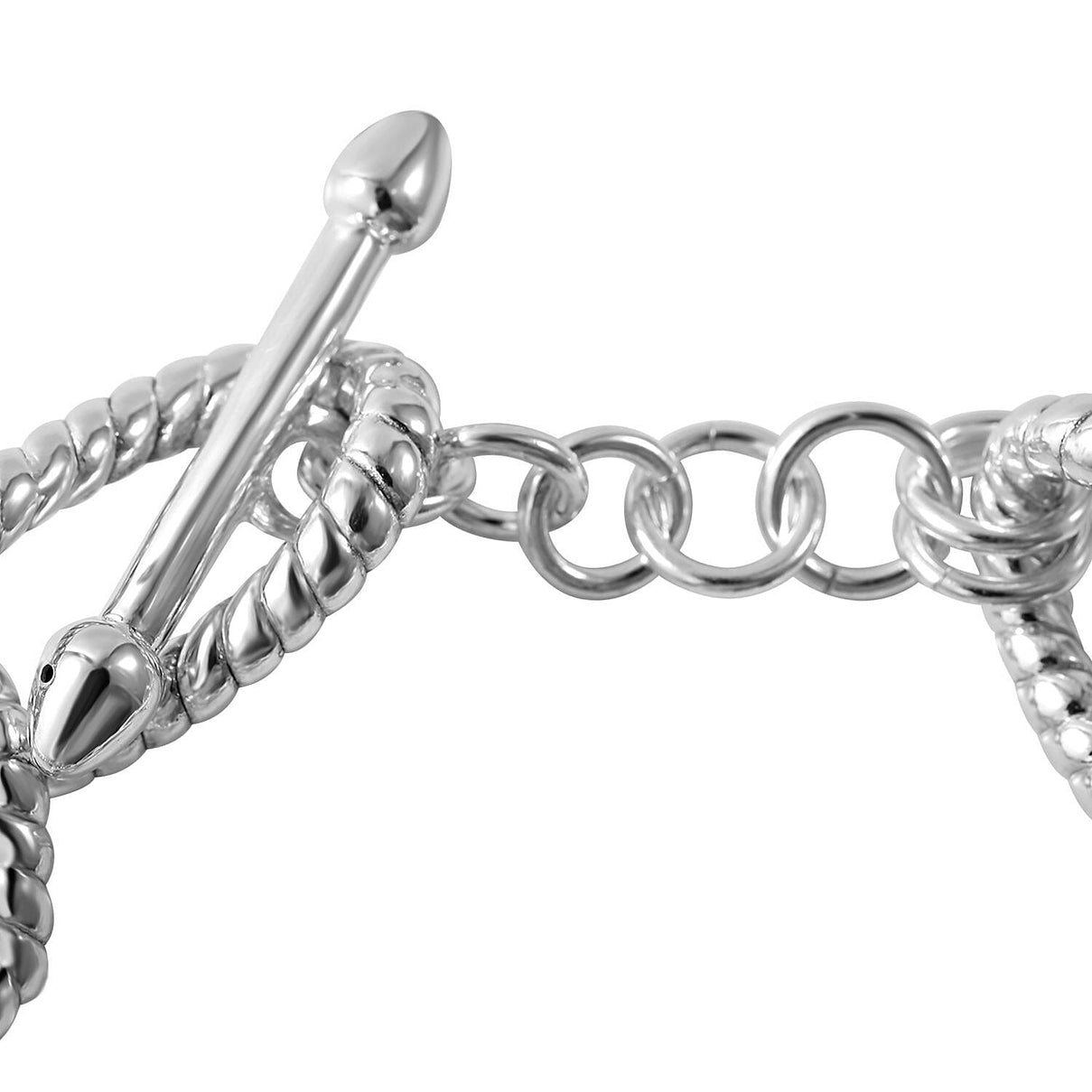 Sterling Silver Pave Bracelet with T-Bar Clasp (Size - 7.5), Silver Wt. 18.50 Gms 7312358 4