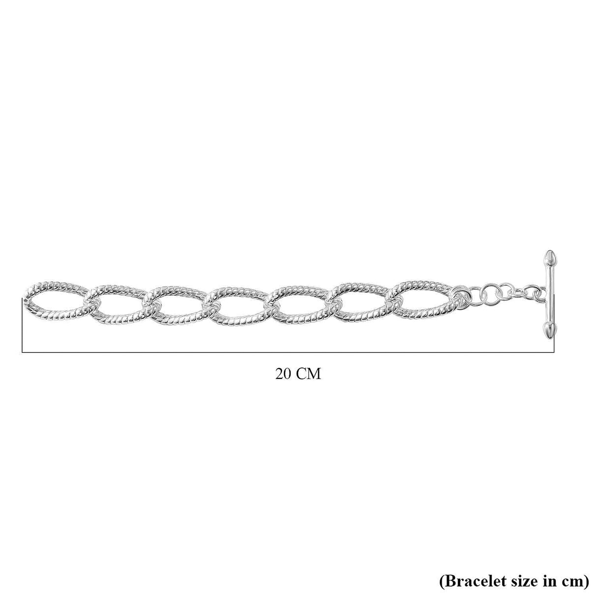 Sterling Silver Pave Bracelet with T-Bar Clasp (Size - 7.5), Silver Wt. 18.50 Gms 7312358 5