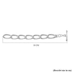 Sterling Silver Pave Bracelet with T-Bar Clasp (Size - 7.5), Silver Wt. 18.50 Gms